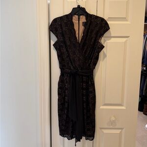 Alex Evenings Elegant Black Lace Midi Dress